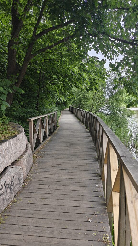 Richterinrantaa pitkin kulkeva puulaituri